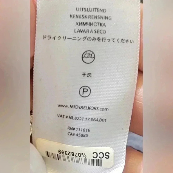 Michael Michael Kors Blue Sheer Shirt with Front Tie, Size Small - Picture 6 of 11